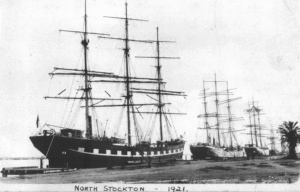 Sailing ships at Stockton 1921