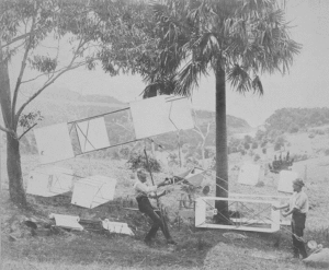 Lawrence Hargrave working on his box kite at Stanwell Park